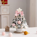 mini desktop Christmas tree, flocked pink Christmas tree, Christmas tree set, Christmas decorations, DIY Christmas tree, Christmas gift, office Christmas decor, festive tabletop tree - Christmas - Size 1