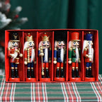 Nutcracker Soldier Figurine Set, Christmas Decorations, Birthday Gift, Hand-painted Nutcrackers, Holiday Decor, Australian Christmas Decor, Kids Gift, Figurine Collection, Festive Home Decor - Red - Size 6pcs