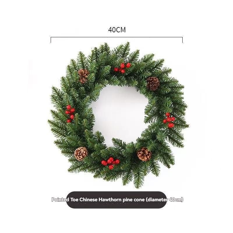 Christmas wreath, artificial wreath, red berries, pine cones, 30CM wreath, Christmas decoration, festive home decor, wreath for door, holiday centrepiece - Red - Size 30CM