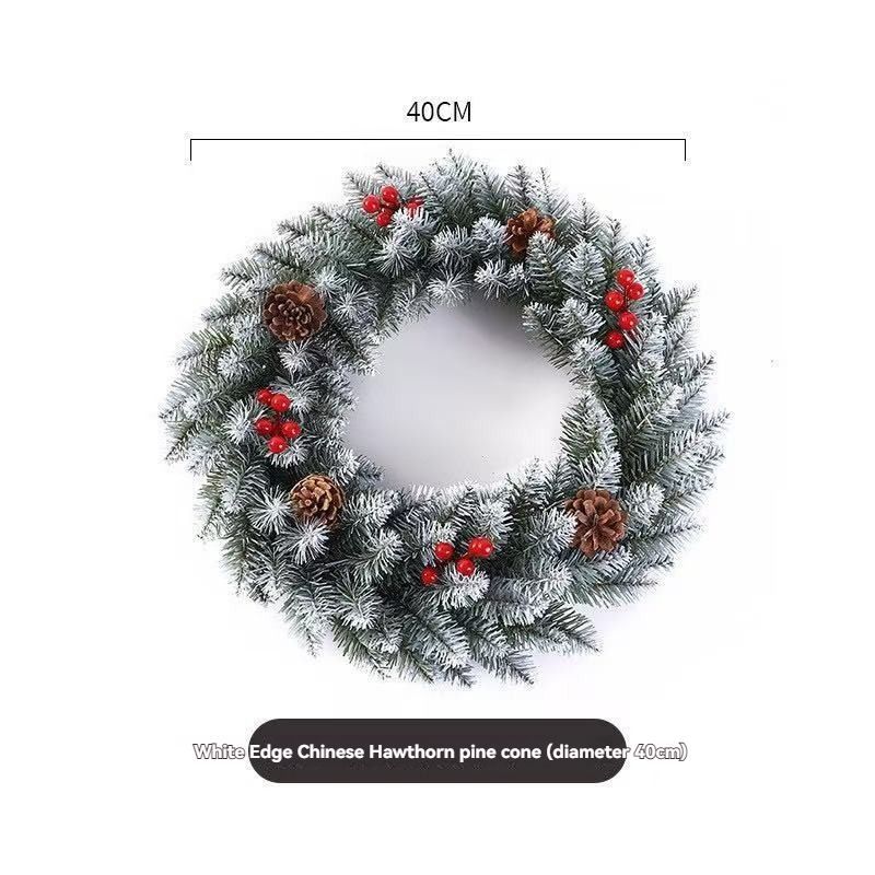 Christmas wreath, artificial wreath, red berries, pine cones, 30CM wreath, Christmas decoration, festive home decor, wreath for door, holiday centrepiece - Red - Size 40CM