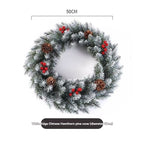 Christmas wreath, artificial wreath, red berries, pine cones, 30CM wreath, Christmas decoration, festive home decor, wreath for door, holiday centrepiece - White - Size 30CM