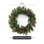 Christmas wreath, artificial wreath, red berries, pine cones, 30CM wreath, Christmas decoration, festive home decor, wreath for door, holiday centrepiece - White - Size 30CM