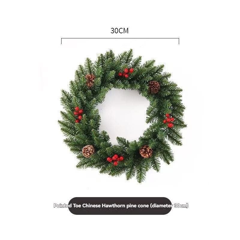 Christmas wreath, artificial wreath, red berries, pine cones, 30CM wreath, Christmas decoration, festive home decor, wreath for door, holiday centrepiece - White - Size 40CM