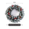 Christmas wreath, artificial wreath, red berries, pine cones, 30CM wreath, Christmas decoration, festive home decor, wreath for door, holiday centrepiece - White - Size 50CM