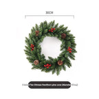 Christmas wreath, artificial wreath, red berries, pine cones, 30CM wreath, Christmas decoration, festive home decor, wreath for door, holiday centrepiece - White - Size 50CM