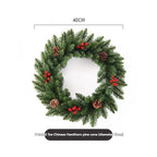 Christmas wreath, artificial wreath, red berries, pine cones, 30CM wreath, Christmas decoration, festive home decor, wreath for door, holiday centrepiece - White - Size 50CM