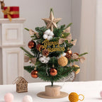 mini desktop Christmas tree, flocked pink Christmas tree, Christmas tree set, Christmas decorations, DIY Christmas tree, Christmas gift, office Christmas decor, festive tabletop tree - Christmas - Size 1