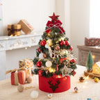 Mini Desktop Christmas Tree Flocked Pink Christmas Tree Christmas Tree Set - Golden Coffee - Size 60cm