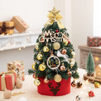 Mini Desktop Christmas Tree Flocked Pink Christmas Tree Christmas Tree Set - Golden Coffee - Size 60cm