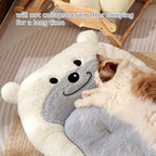 dog bed, bear shaped dog bed, thickened dog bed, enlarged dog bed, all season dog bed, comfortable dog bed, Australia, soft plush dog bed, machine washable dog bed - Dark coffee color - Size M-5kg
