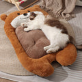 dog bed, bear shaped dog bed, thickened dog bed, enlarged dog bed, all season dog bed, comfortable dog bed, Australia, soft plush dog bed, machine washable dog bed - Light coffee color - Size L-10kg