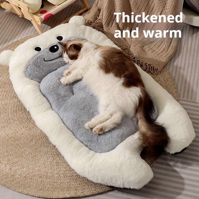 dog bed, bear shaped dog bed, thickened dog bed, enlarged dog bed, all season dog bed, comfortable dog bed, Australia, soft plush dog bed, machine washable dog bed - Light coffee color - Size L-10kg