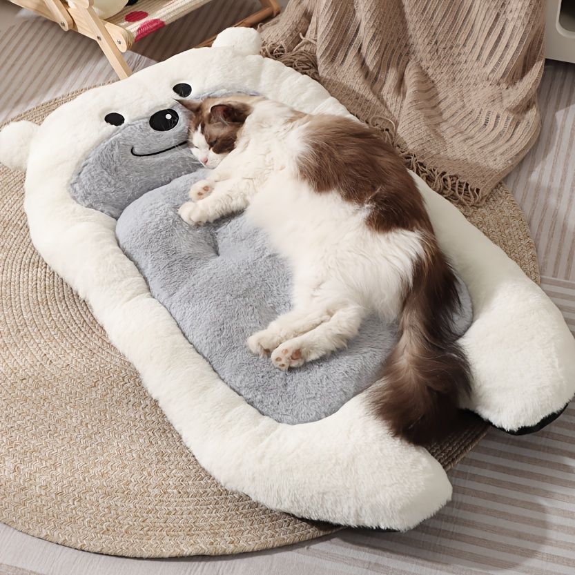 dog bed, bear shaped dog bed, thickened dog bed, enlarged dog bed, all season dog bed, comfortable dog bed, Australia, soft plush dog bed, machine washable dog bed - Light coffee color - Size M-5kg
