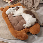 dog bed, bear shaped dog bed, thickened dog bed, enlarged dog bed, all season dog bed, comfortable dog bed, Australia, soft plush dog bed, machine washable dog bed - light green - Size M-5kg