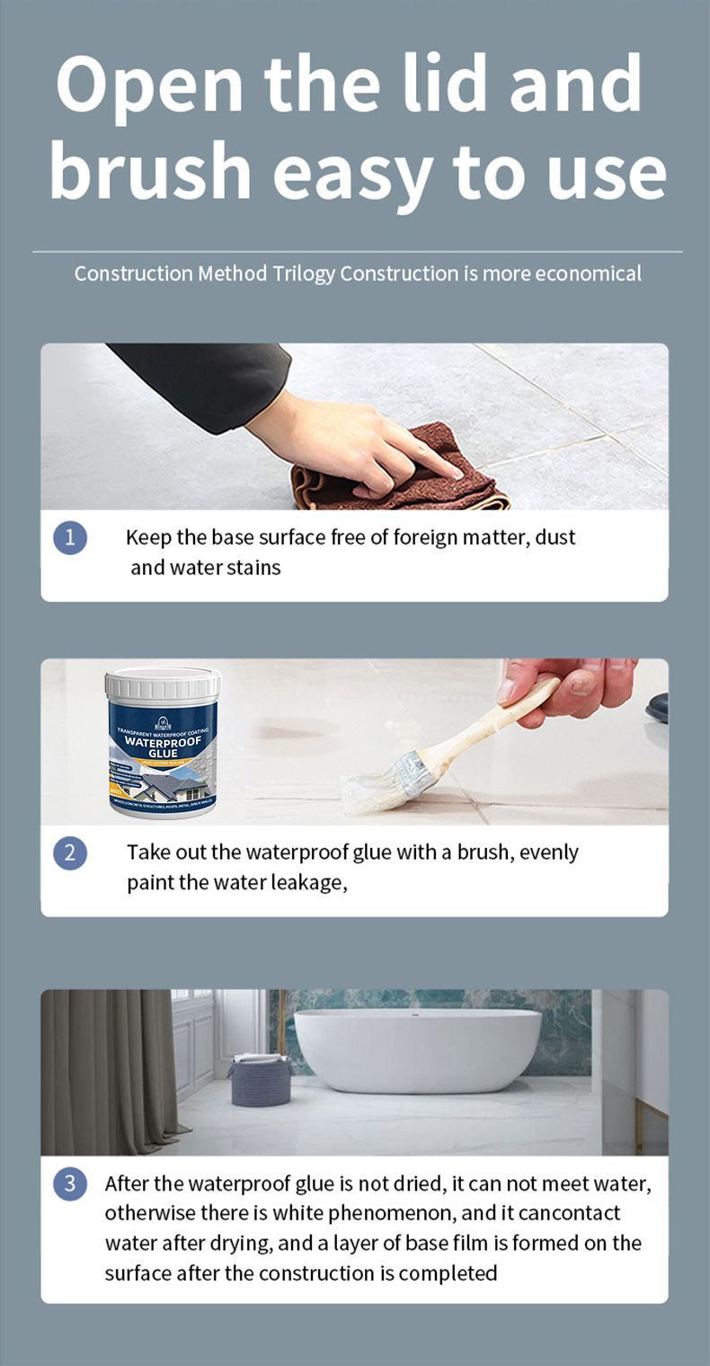 transparent waterproof coating, clear sealant, waterproof sealant Australia, RV waterproofing, roof waterproofing, wall waterproofing, window waterproofing, gutter waterproofing, pipe waterproofing, outdoor sealant, DIY waterproofing - White - Size 300ml