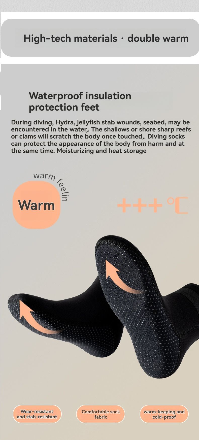 unisex diving socks, 3MM neoprene socks, mid-calf diving socks, hook-and-loop diving socks, water sports socks, diving snorkeling socks, beach volleyball socks, Australia diving gear, neoprene socks for men and women - Black - Size XL