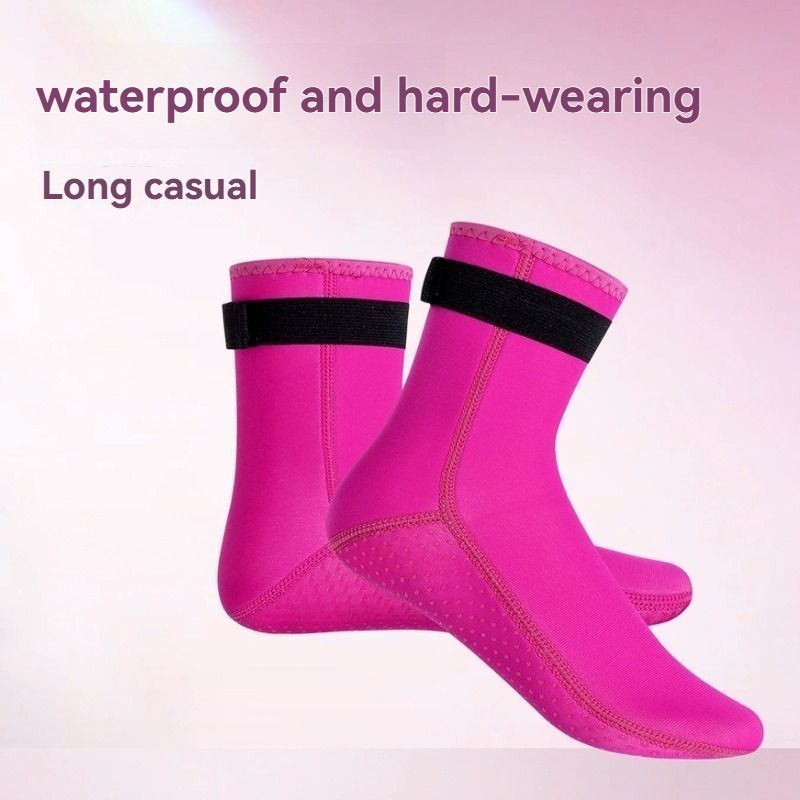 unisex diving socks, 3MM neoprene socks, mid-calf diving socks, hook-and-loop diving socks, water sports socks, diving snorkeling socks, beach volleyball socks, Australia diving gear, neoprene socks for men and women - Green - Size L