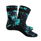 unisex diving socks, 3MM neoprene socks, mid-calf diving socks, hook-and-loop diving socks, water sports socks, diving snorkeling socks, beach volleyball socks, Australia diving gear, neoprene socks for men and women - Green - Size M
