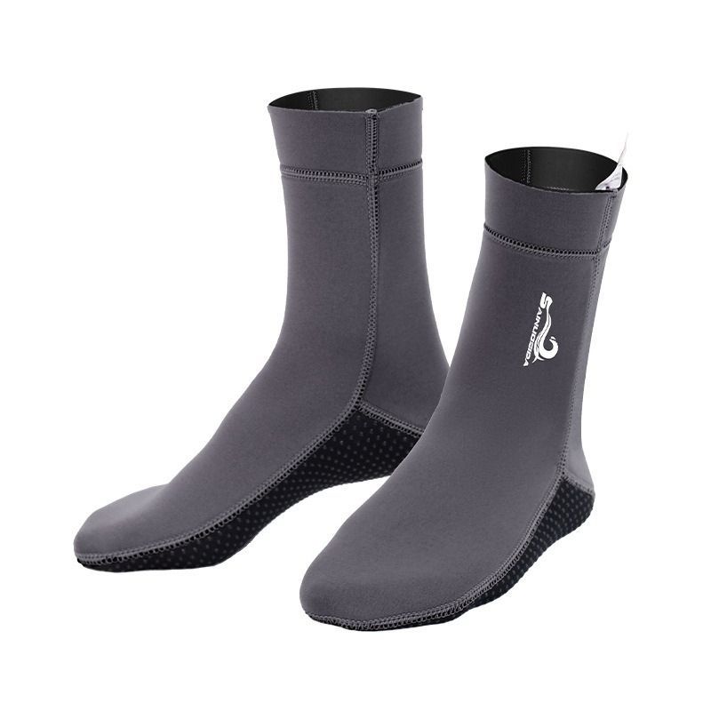 unisex diving socks, 3MM neoprene socks, mid-calf diving socks, hook-and-loop diving socks, water sports socks, diving snorkeling socks, beach volleyball socks, Australia diving gear, neoprene socks for men and women - Cyan - Size S