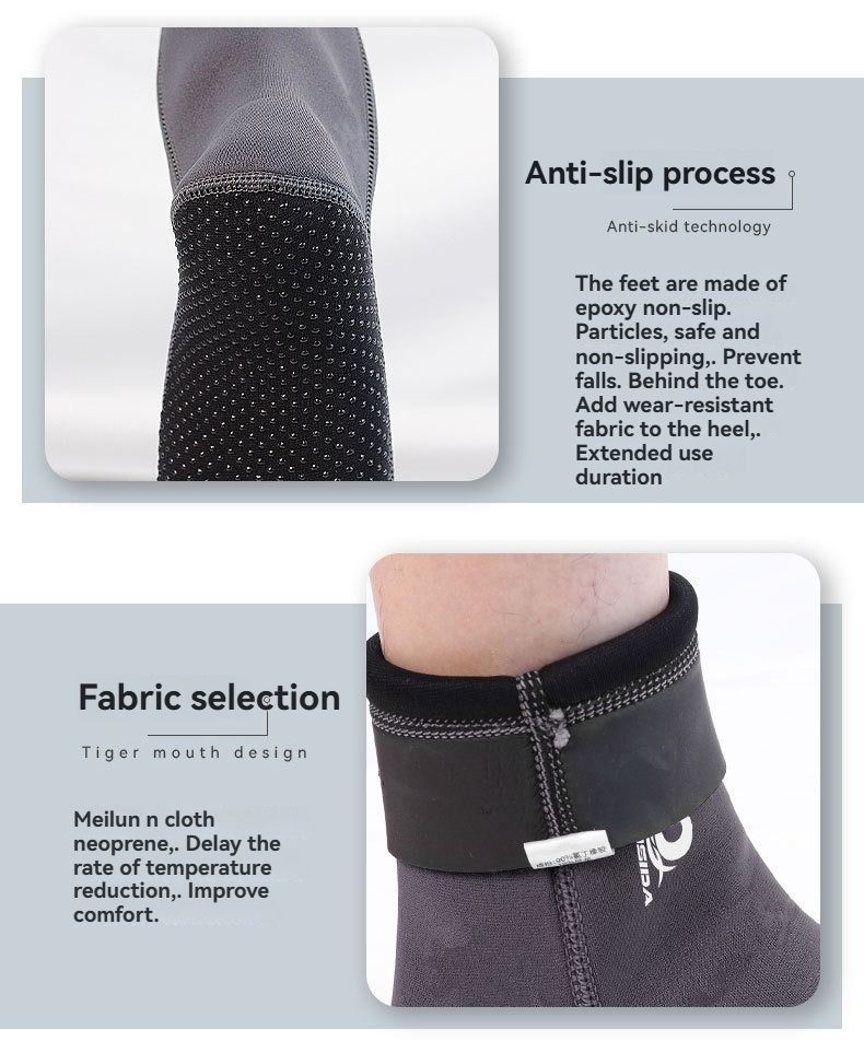unisex diving socks, 3MM neoprene socks, mid-calf diving socks, hook-and-loop diving socks, water sports socks, diving snorkeling socks, beach volleyball socks, Australia diving gear, neoprene socks for men and women - Cyan - Size XL
