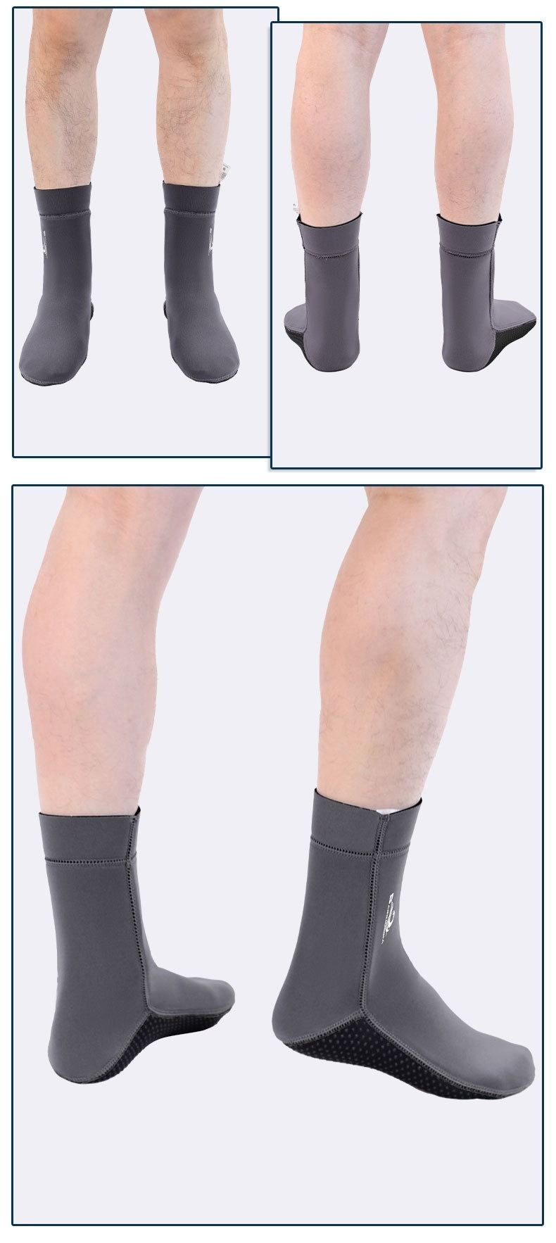 unisex diving socks, 3MM neoprene socks, mid-calf diving socks, hook-and-loop diving socks, water sports socks, diving snorkeling socks, beach volleyball socks, Australia diving gear, neoprene socks for men and women - Pink - Size S
