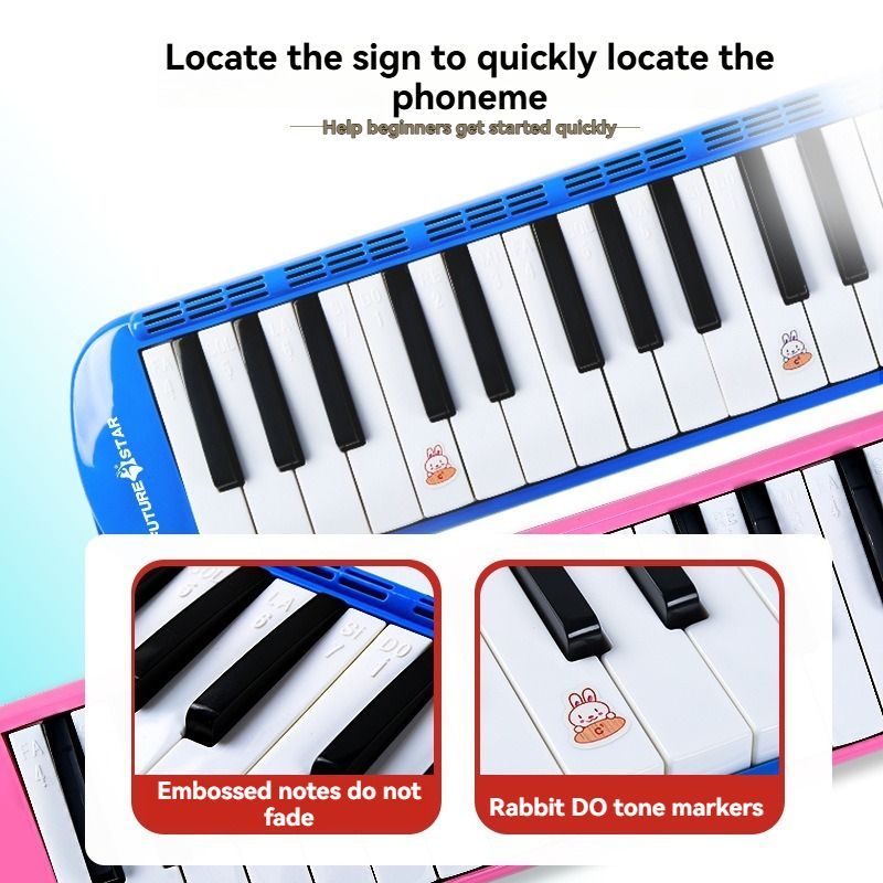 32-key melodica, student melodica, children melodica, beginner musical instrument, classroom instrument, melodica with blow-tube, melodica with mouthpiece, kids keyboard harmonica, school music supply, melodica for kids Australia - Pink - Size 32