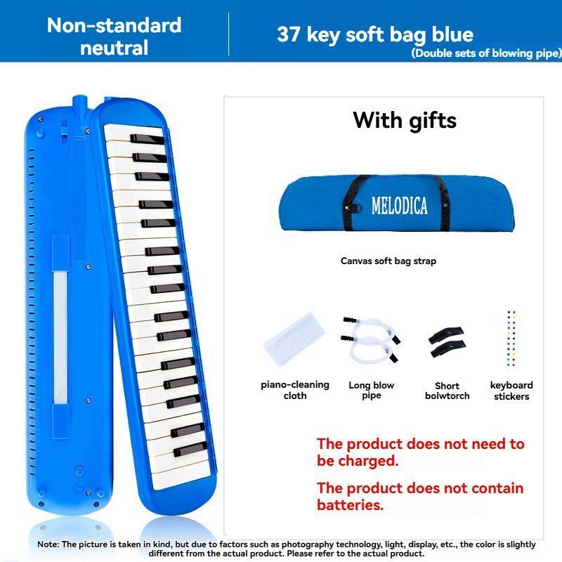 37-key mouth blown pipe, classroom musical instrument, blowing nozzle, base support, drainage function, Australian music education, classroom pipe with drainage, easy play wind instrument - Green - Size 37