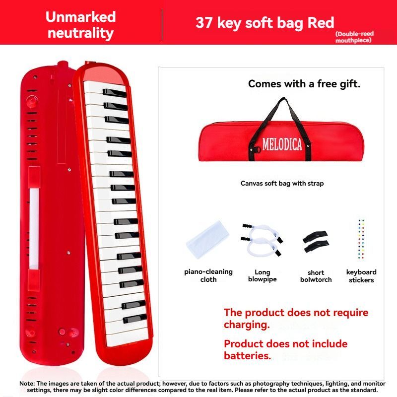 37-key mouth blown pipe, classroom musical instrument, blowing nozzle, base support, drainage function, Australian music education, classroom pipe with drainage, easy play wind instrument - Green - Size 37