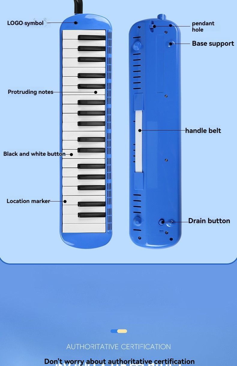 37-key mouth blown pipe, classroom musical instrument, blowing nozzle, base support, drainage function, Australian music education, classroom pipe with drainage, easy play wind instrument - Green - Size 37