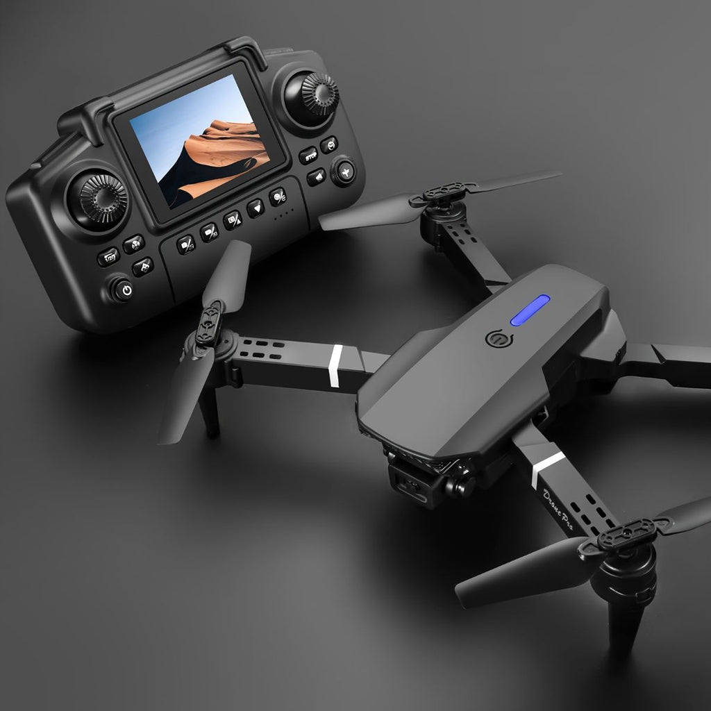 S2 MAX drone, dual-camera drone, upgraded remote control, ESC camera, long-lasting battery, 360° intelligent infrared flight, flying toy, drone gift, beginner drone, FPV drone - Black - Size Three batteries