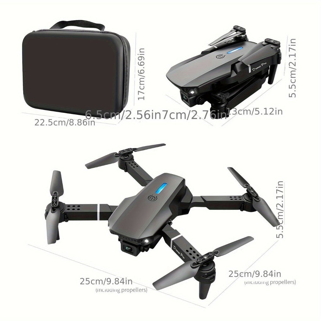 S2 MAX drone, dual-camera drone, upgraded remote control, ESC camera, long-lasting battery, 360° intelligent infrared flight, flying toy, drone gift, beginner drone, FPV drone - Black - Size Three batteries