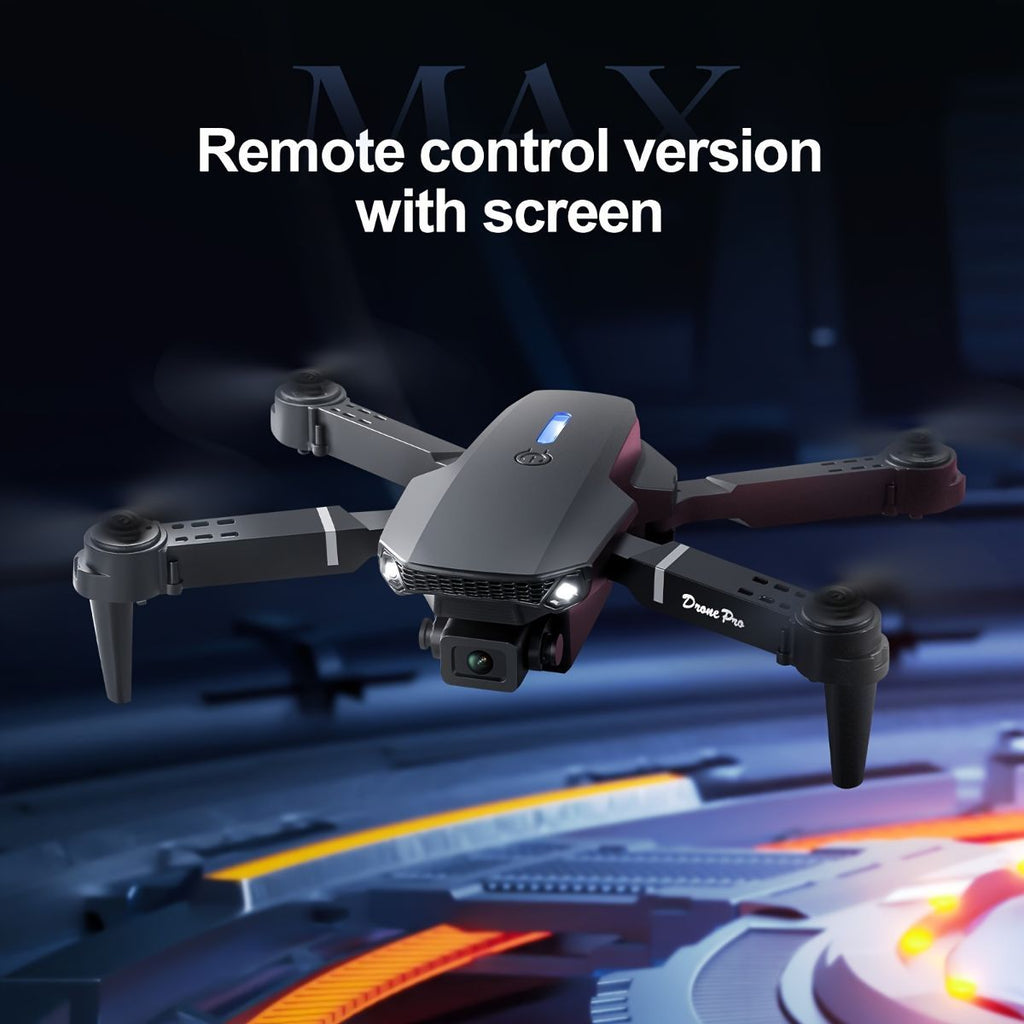 S2 MAX drone, dual-camera drone, upgraded remote control, ESC camera, long-lasting battery, 360° intelligent infrared flight, flying toy, drone gift, beginner drone, FPV drone - Black - Size Three batteries