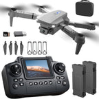 S2 MAX drone, dual-camera drone, upgraded remote control, ESC camera, long-lasting battery, 360° intelligent infrared flight, flying toy, drone gift, beginner drone, FPV drone - Gray - Size Three batteries