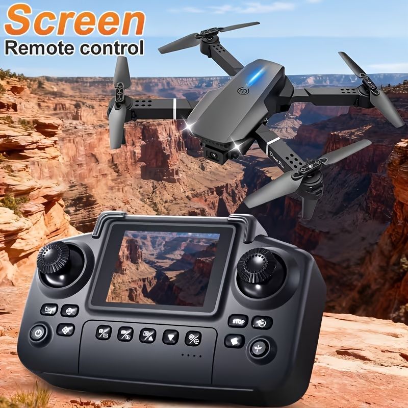S2 MAX drone, dual-camera drone, upgraded remote control, ESC camera, long-lasting battery, 360° intelligent infrared flight, flying toy, drone gift, beginner drone, FPV drone - Gray - Size Three batteries