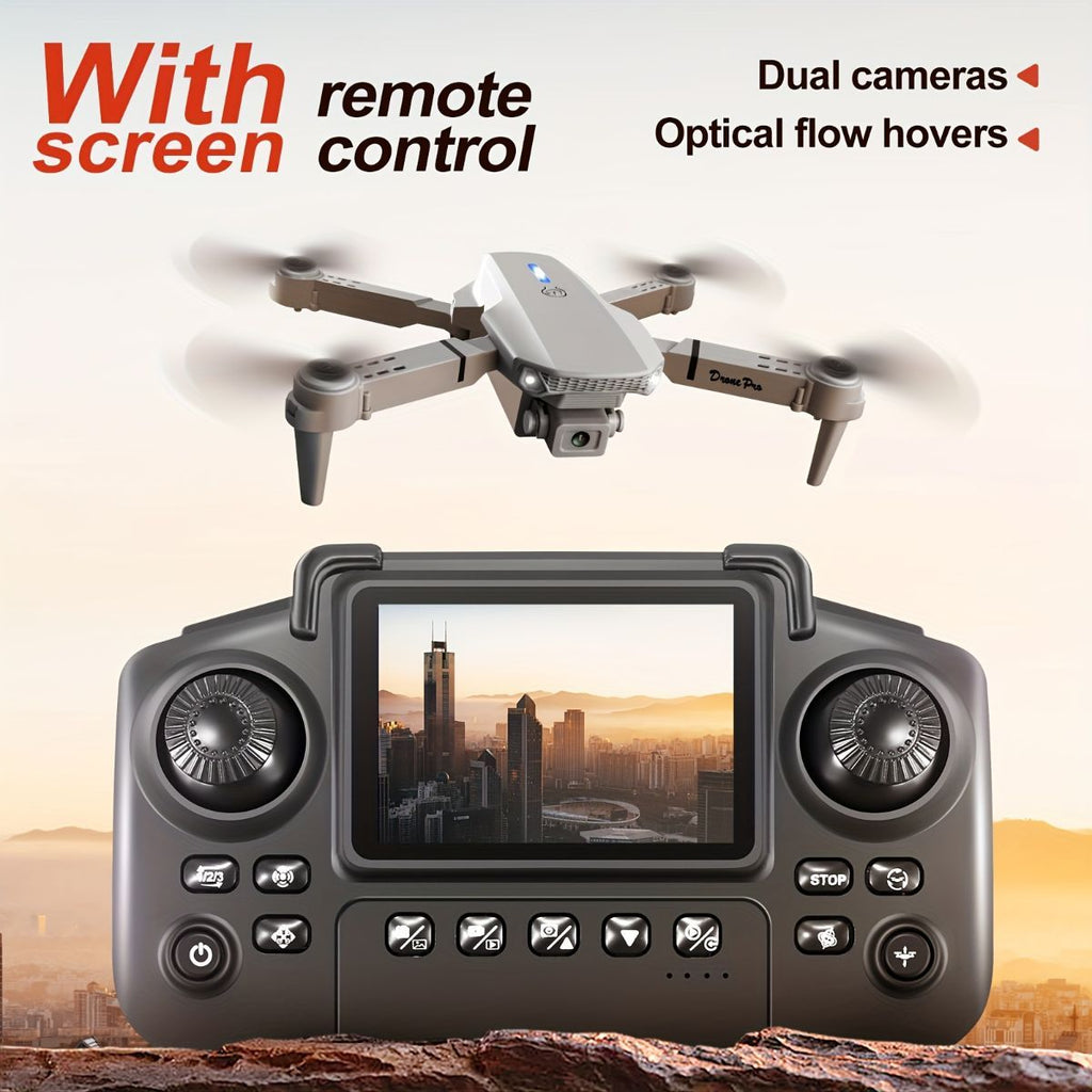S2 MAX drone, dual-camera drone, upgraded remote control, ESC camera, long-lasting battery, 360° intelligent infrared flight, flying toy, drone gift, beginner drone, FPV drone - Gray - Size Two batteries