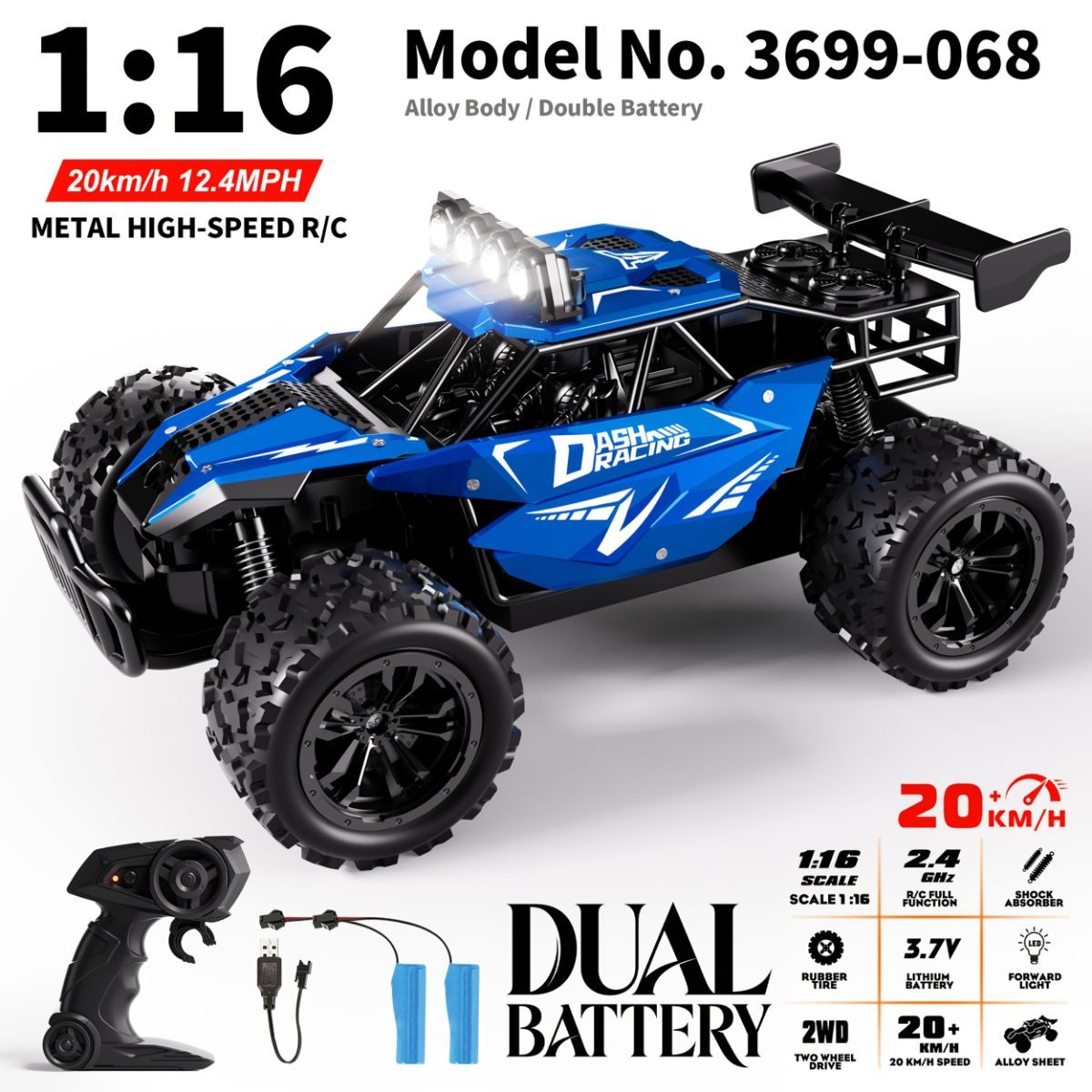 1:16 metal RC car, high-speed drifting, off-road racing car, boys toy car, 2.4GHz remote control, outdoor play toy, drift car, remote control car for kids, Australian toy - Orange - Size variable speed
