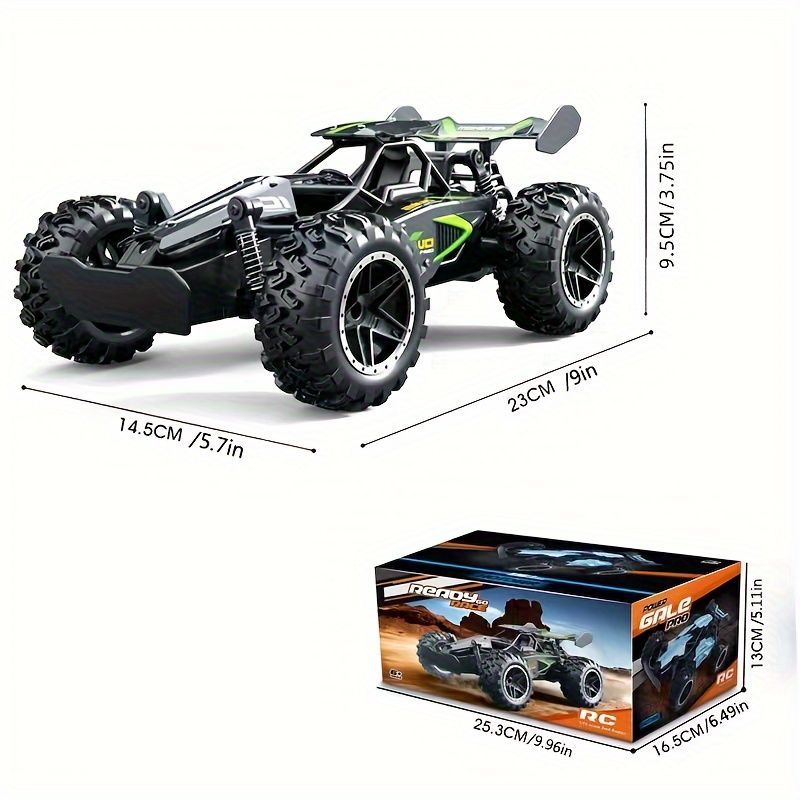 2.4G remote control car, high-speed off-road car, remote control toy for kids, four-wheel drive car, RC car with lights, outdoor toy Australia, gift for kids - Black - Size Three-electric systems