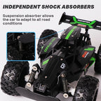 2.4G remote control car, high-speed off-road car, remote control toy for kids, four-wheel drive car, RC car with lights, outdoor toy Australia, gift for kids - Black - Size Three-electric systems