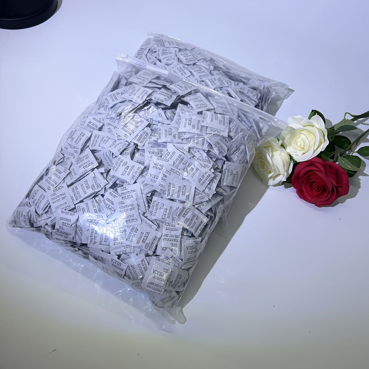 silica gel desiccant, moisture absorber, humidity control, anti-mold, anti-mildew, dehumidifier packs, office supplies, storage protection, Australia - White - Size 1000g