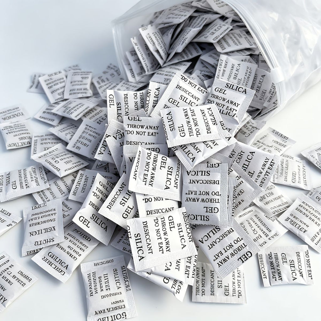 silica gel desiccant, moisture absorber, humidity control, anti-mold, anti-mildew, dehumidifier packs, office supplies, storage protection, Australia - White - Size 1000g