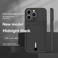 iPhone card holder case, built-in wallet phone case, midnight black phone case, drop protection case, iPhone wallet case Australia, Rubik's cube design case - Black - Size iPhone 16 plus