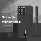 iPhone card holder case, built-in wallet phone case, midnight black phone case, drop protection case, iPhone wallet case Australia, Rubik's cube design case - Orange - Size iPhone 16 Pro Max