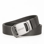 men's belt, outdoor sports belt, canvas belt, alloy automatic buckle, men's accessory, Australian belt, automatic belt men, casual belt, durable belt, travel belt - Black - Size 130cm-51.1in