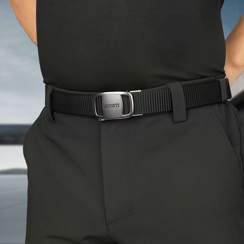 men's belt, outdoor sports belt, canvas belt, alloy automatic buckle, men's accessory, Australian belt, automatic belt men, casual belt, durable belt, travel belt - Blue - Size 120cm-47.2in