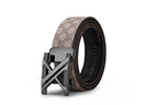 men's belt, genuine leather belt, alloy buckle belt, all-matching belt, premium men's accessories, Australian men's fashion, casual belt, formal belt, leather accessories - Golden Coffee - Size 125cm-49.2in