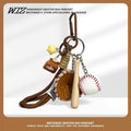 Miu-Style Baseball-Themed Couple Bag & Key Chain - baseball - Size 5