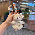 teddy bear keychain, cute accessories, fashion keychain, bow keychain, skirted teddy keychain, gift idea, Australian accessories - White - Size 1