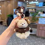 teddy bear keychain, cute accessories, fashion keychain, bow keychain, skirted teddy keychain, gift idea, Australian accessories - White - Size 1