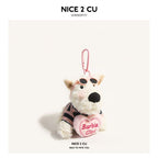West Highland White Terrier keychain, ice-cream bag charm, plush puppy accessory, cute dog keychain, Australian gift, scribbled puppy plush - Pink - Size 1
