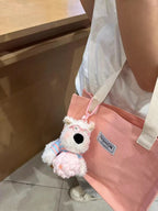 West Highland White Terrier keychain, ice-cream bag charm, plush puppy accessory, cute dog keychain, Australian gift, scribbled puppy plush - White-pink - Size 1